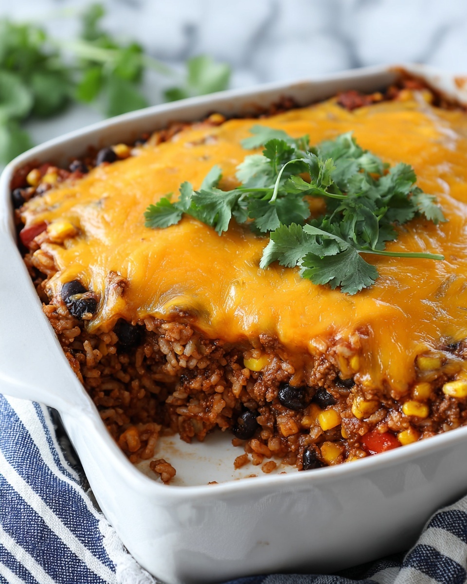 Beef Enchilada Casserole with Rice Recipe - Recipe Image