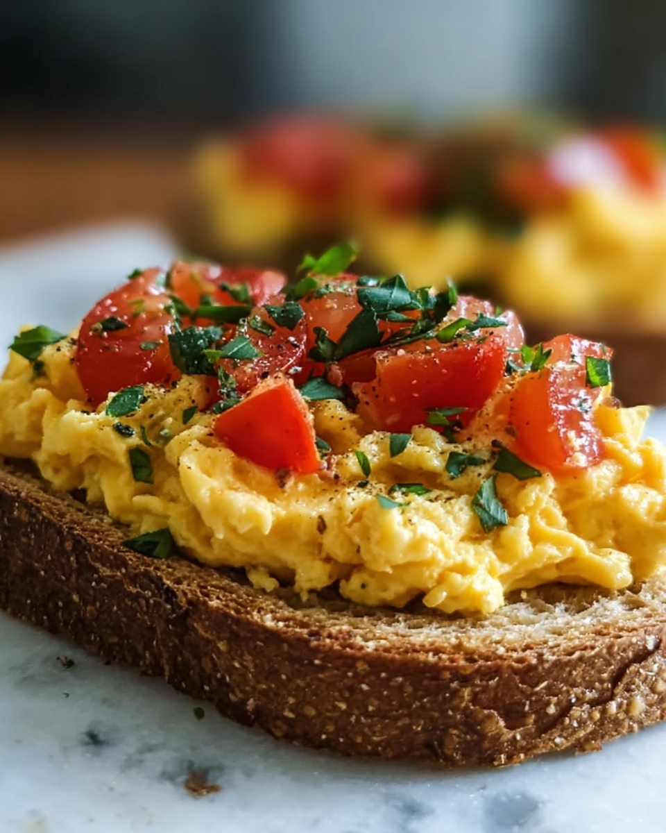 Spanish Hangover Breakfast: Catalan Tomato Bread with Scrambled Eggs Recipe - Recipe Image