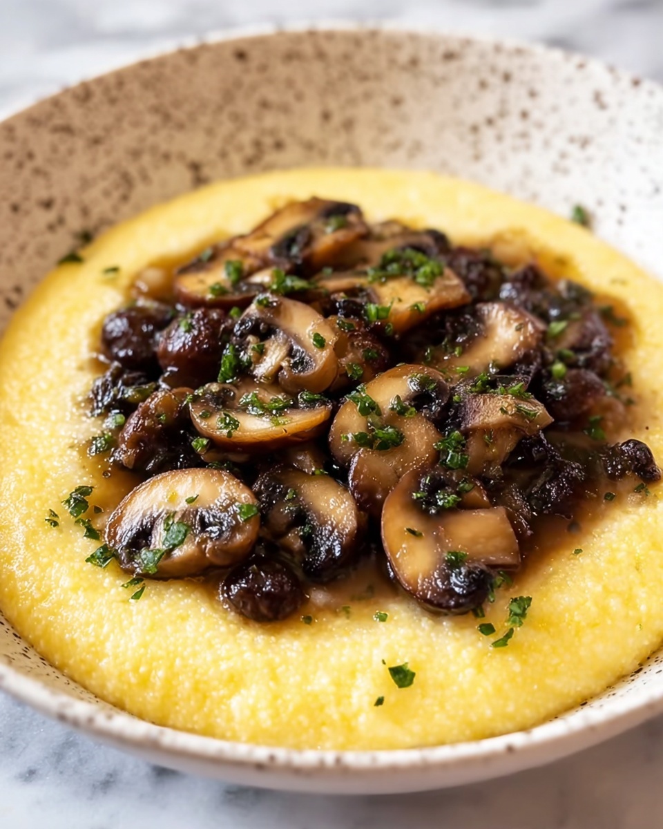 Creamy Mushroom Polenta with Parmesan Recipe - Recipe Image