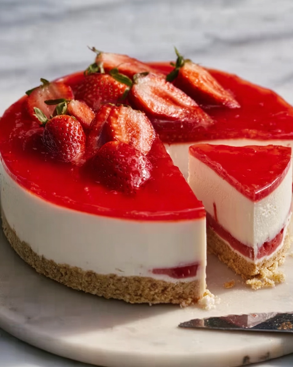 Strawberry Cheesecake with Fresh Strawberry Reduction Recipe - Recipe Image