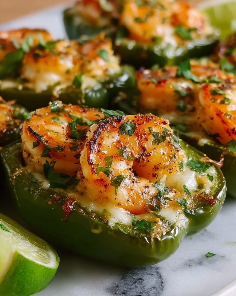 Keto Cilantro Lime Shrimp Stuffed Poblano Peppers Recipe