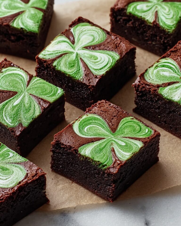 St. Patrick’s Day Mint Swirl Shamrock Brownies Recipe