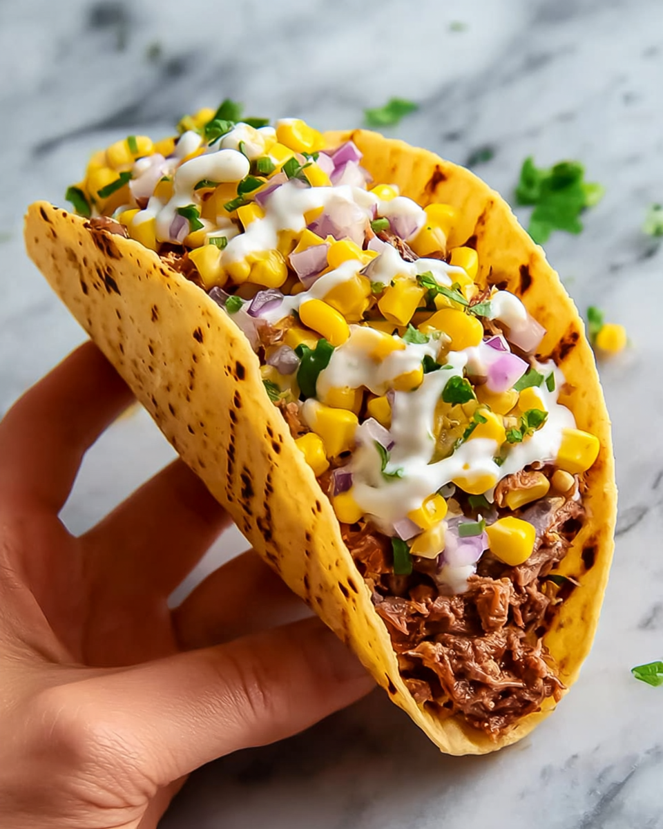 Grilled Steak Elote Tacos Recipe - Recipe Image