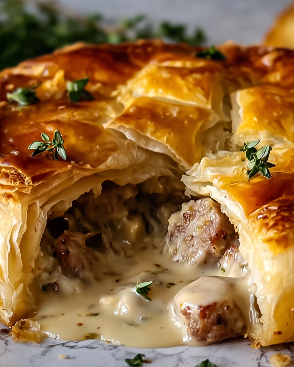 Sausage Gravy Puff Pie Recipe - Recipe Image