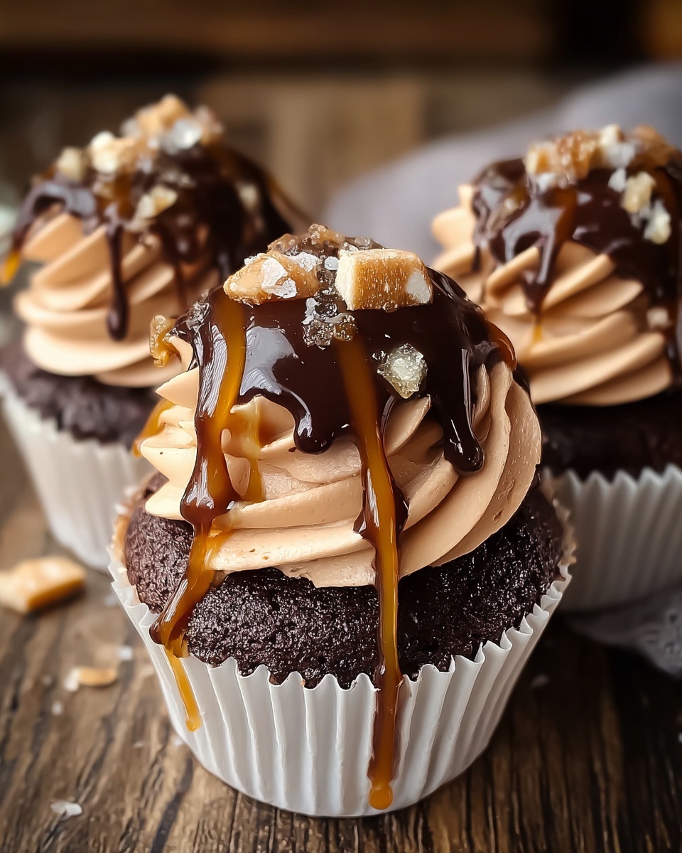 Salted Caramel Chocolate Cupcakes Recipe - Recipe Image
