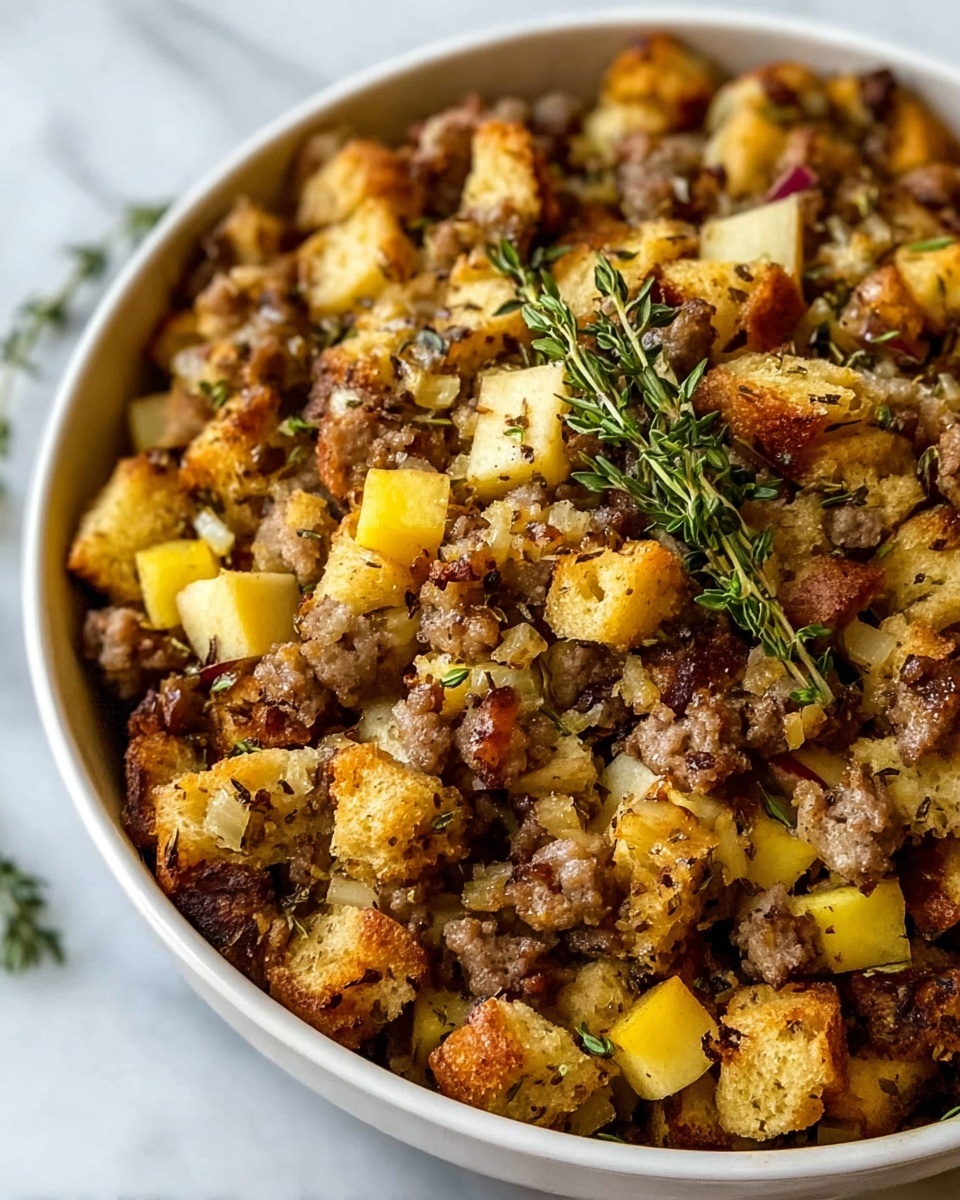 Crockpot Stuffing with Sausage and Apples Recipe - Recipe Image