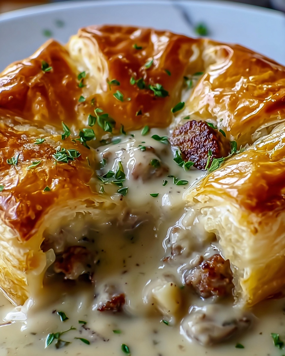 Sausage Gravy Puff Pie Recipe - Recipe Image