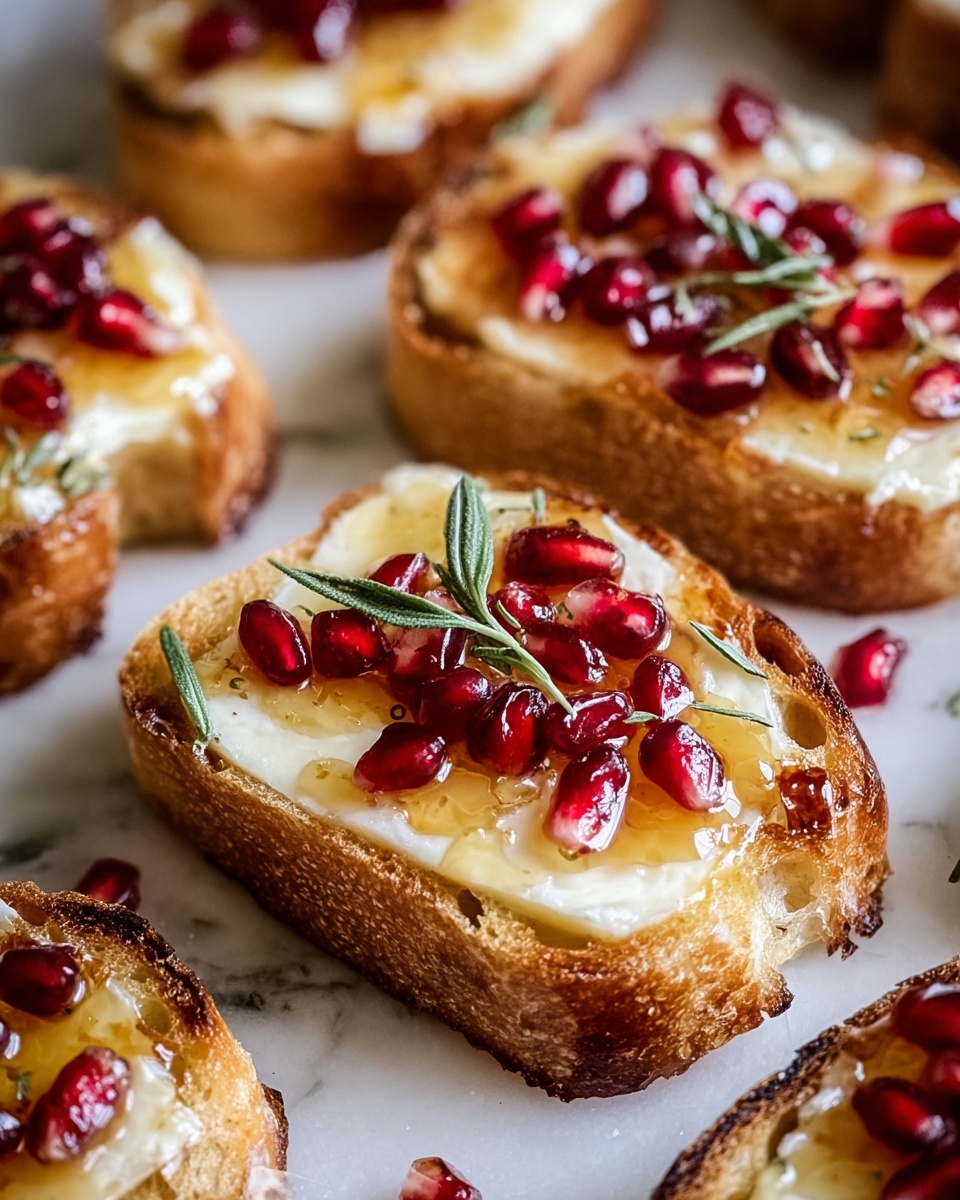 Pomegranate Brie Crostini Appetizer Recipe - Recipe Image