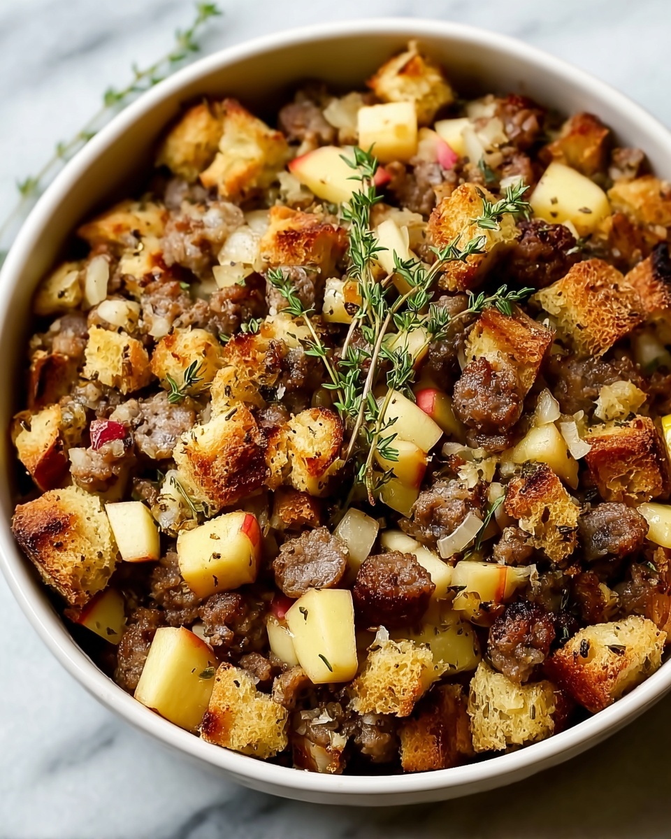 Crockpot Stuffing with Sausage and Apples Recipe - Recipe Image